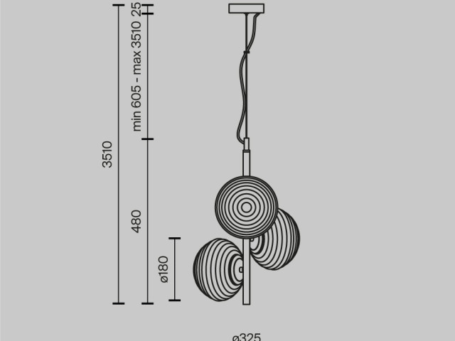 Подвесной светильник Maytoni MOD268PL-03B фото:3