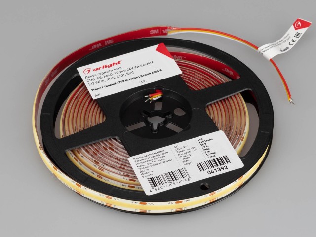 Лента герметичная COB-SE-X640-10mm 24V White-MIX (23 W/m, IP65, CSP, 5m) (Arlight, Изменяемая ЦТ) фото:3