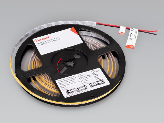 Лента COB-X544-8mm 24V Warm3500 (11 W/m, IP20, 5m, FreeСut) (Arlight, Свободная резка) фото:1