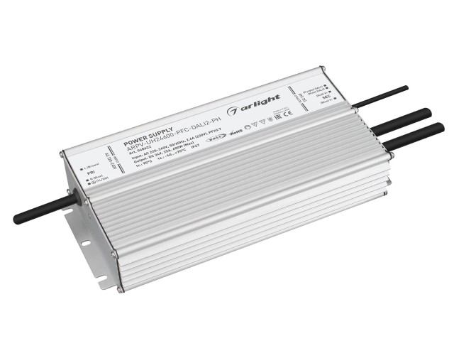 Блок питания ARPV-UH24600-PFC-DALI2-PH (24V, 25A, 600W) (Arlight, IP67 Металл, 7 лет) фото:1