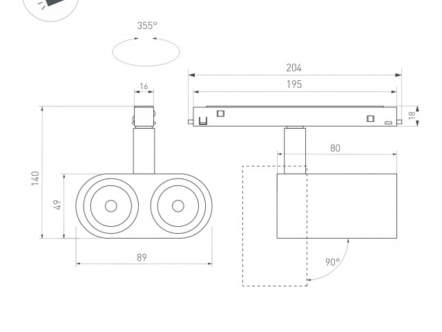 Светильник MAG-ORIENT-BLUM-12W Day4000 (BK, 40 deg, 48V) (Arlight, IP20 Металл, 5 лет) фото:2