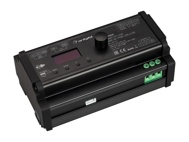 Диммер SMART-D17-DIM (230V, 6A, TRIAC, DIN, 2.4G) (Arlight, IP20 Пластик, 5 лет) фото:1