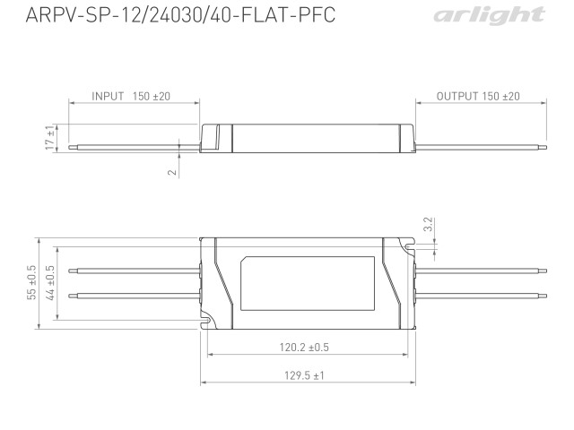 Блок питания ARPV-SP-24030-FLAT-PFC (24V, 1.25A, 30W) (Arlight, IP44 Пластик, 5 лет) фото:1