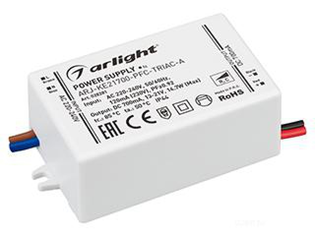 Блок питания ARJ-KE21700-PFC-TRIAC-A (15W, 700mA) (Arlight, IP44 Пластик, 5 лет) фото:4