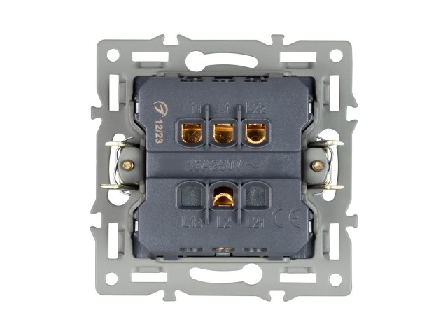 Механизм выключателя двухклавишный непроходной SWT-MK02-PL-BK (250V, 16A) (Arlight, -) фото:2
