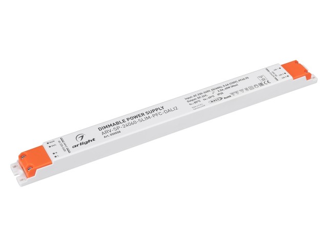 Блок питания ARV-SP-24060-SLIM-PFC-DALI2 (24V, 2.5A, 60W) (Arlight, IP20 Пластик, 5 лет) фото:1