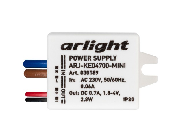 Блок питания ARJ-KE04700-MINI (2.8W, 700mA) (Arlight, IP20 Пластик, 5 лет) фото:2