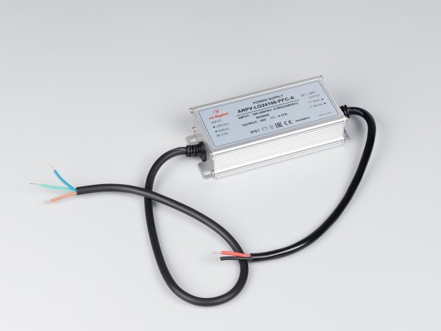 Блок питания ARPV-LG24100-PFC-A (24V, 4.17A, 100W) (Arlight, IP67 Металл, 5 лет) фото:1