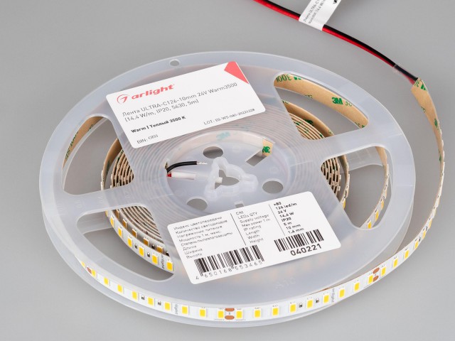 Лента ULTRA-C126-10mm 24V Warm3500 (14.4 W/m, IP20, 5630, 5m) (Arlight, высок.эфф.200 лм/Вт) фото:2