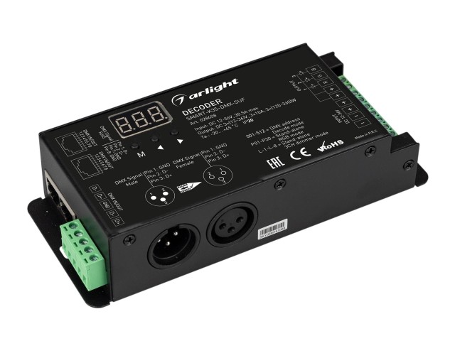 Декодер SMART-K35-DMX-SUF (12-36V, 3x10A, XLR3) (Arlight, Металл) фото:4