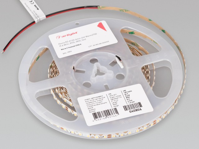 Лента RZ-A120-6mm 24V Warm2700 (9.6 W/m, IP20, 2835, 5m) (Arlight, -) фото:4