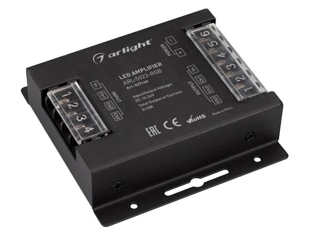 Усилитель ARL-5022-RGB (12-24V, 3x10A, 360-720W) (Arlight, IP20 Металл, 3 года) фото:3