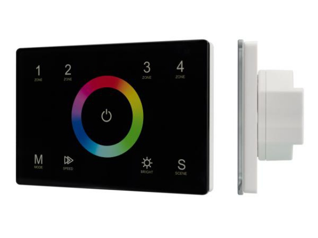 Панель Sens SMART-P83-RGB Black (230V, 4 зоны, 2.4G) (Arlight, IP20 Пластик, 5 лет) фото:8