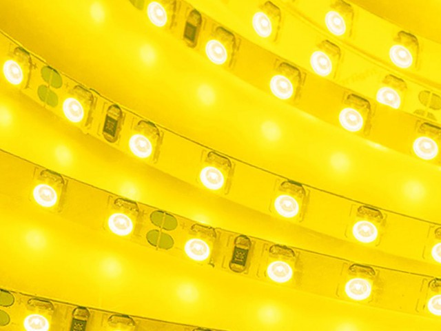Лента RT-A120-5mm 24V Yellow (9.6 W/m, IP20, 2835, 5m) (Arlight, узкая) фото:1