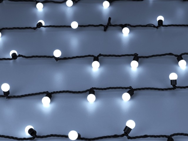 Светодиодная гирлянда ARD-BALL-CLASSIC-D17.5-10000-BLACK-100LED WHITE (230V, 7W) (Ardecoled, IP65) фото:4