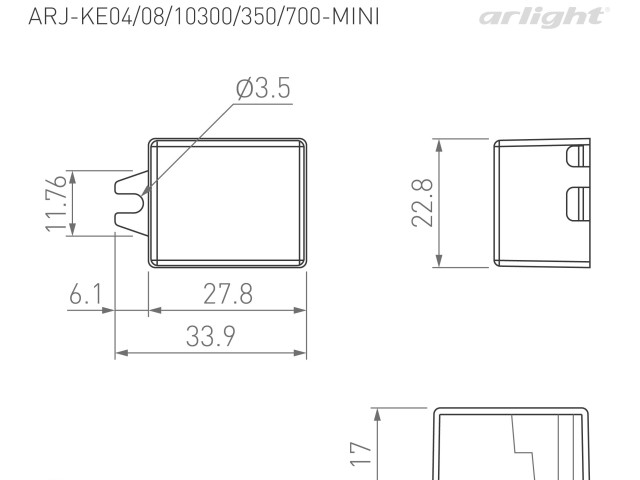 Блок питания ARJ-KE04350-MINI (1.4W, 350mA) (Arlight, IP20 Пластик, 5 лет) фото:4