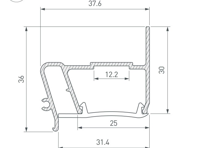 Профиль STRETCH-S-30-WALL-SIDE-2000 (STEP) (Arlight, Алюминий) фото:10