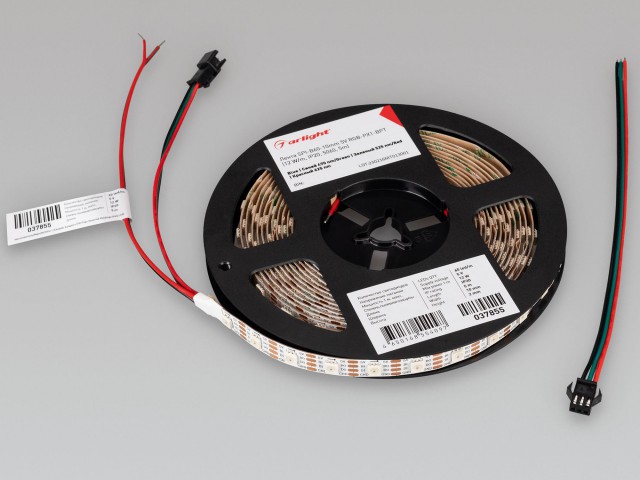 Лента SPI-B60-10mm 5V RGB-PX1-BPT (12 W/m, IP20, 5060, 5m) (Arlight, бегущий огонь) фото:2