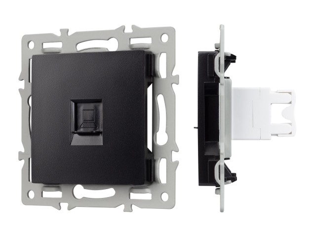 Механизм компьютерной розетки SCT-MPC1-PL-BK (RJ-45, CAT6) (Arlight, -) фото:1