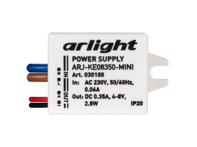 Блок питания ARJ-KE08350-MINI (2.8W, 350mA) (Arlight, IP20 Пластик, 5 лет) фото:2