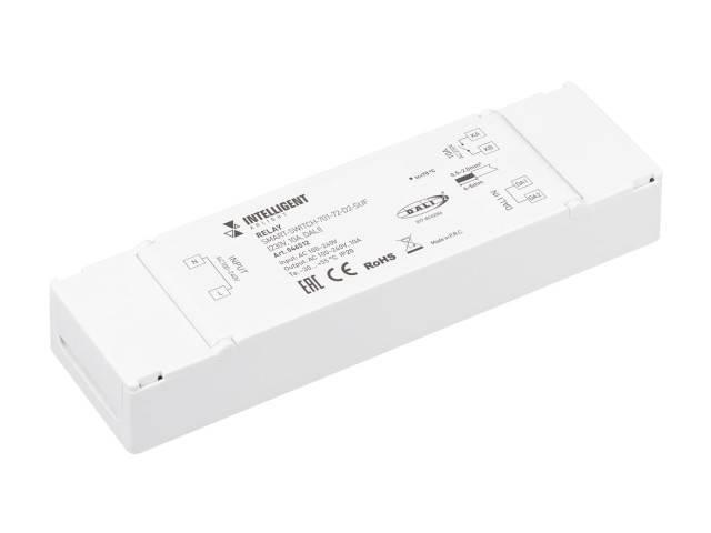INTELLIGENT ARLIGHT Релейный модуль SMART-SWITCH-701-72-D2-SUF (230V, 10A, DALI) (IARL, IP20 Пластик, 5 лет) фото:1