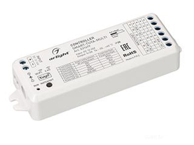 Контроллер SMART-TUYA-MULTI (12-24V, 5x3A, RGB-MIX, 2.4G) (Arlight, IP20 Пластик, 5 лет) фото:2