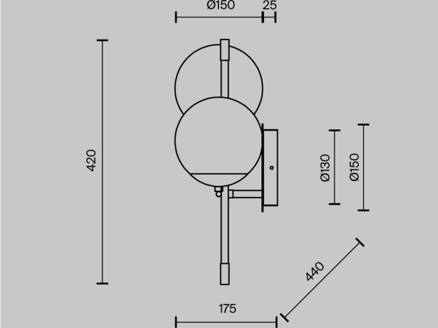 Настенный светильник (бра) Maytoni MOD050WL-02G фото:28