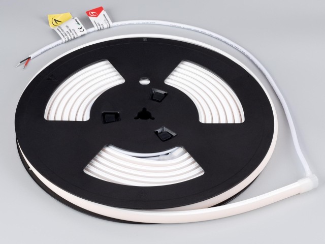 Лента герметичная MOONLIGHT-TOP-X320-11x7mm 24V Warm2300 (10 W/m, IP65, CSP, 5m, wire x2) (Arlight, Силикон) фото:2