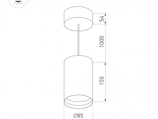 Корпус SP-POLO-HANG-R85 (BK, 1-3, 350mA) (Arlight, IP20 Металл, 3 года) фото:23