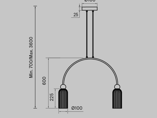 Подвесной светильник Maytoni MOD302PL-02GR фото:2