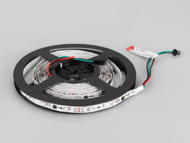 Лента SPI-5000-5060-30 12V Cx3 RGB (10mm, 7.2W/m, IP20) (Arlight, бегущий огонь) фото:15