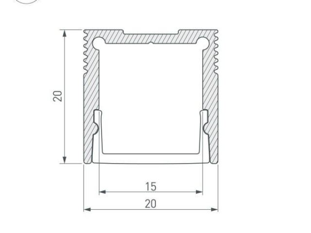 Профиль с экраном SL-SLIM20-H20-2000 ANOD+OPAL (Arlight, Алюминий) фото:4