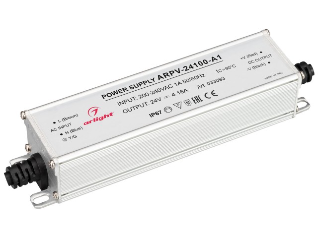 Блок питания ARPV-24100-A1 (24V, 4.16A, 100W) (Arlight, IP67 Металл, 3 года) фото:1