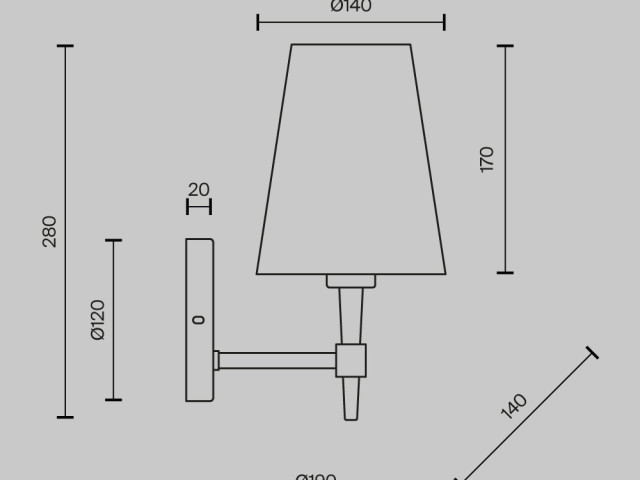 Настенный светильник (бра) Maytoni H001WL-01BS фото:16
