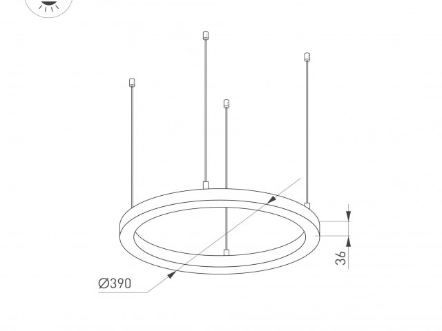 Светильник SP-LINE-HANG-ARC-O3535-D350-35W Warm3000 (BLACK, 230V) (Arlight, Металл) фото:2