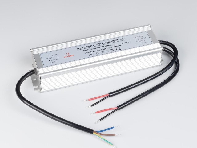 Блок питания ARPV-LG48400-PFC-A (48V, 8.3A, 400W) (Arlight, IP67 Металл, 5 лет) фото:1