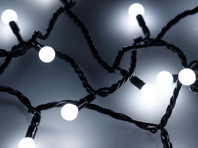 Светодиодная гирлянда ARD-BALL-CLASSIC-D13-10000-BLACK-100LED WHITE (230V, 7W) (Ardecoled, IP65) фото:3