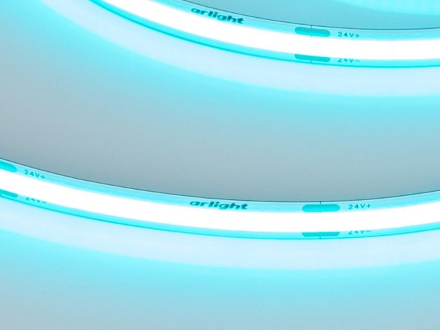 Лента COB-X480-8mm 24V Aquamarine (8 W/m, IP20, 5m) (Arlight, -) фото:4