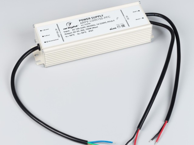 Блок питания ARPV-LG05150-PFC (5V, 30.0A, 150W) (Arlight, IP67 Металл, 5 лет) фото:4