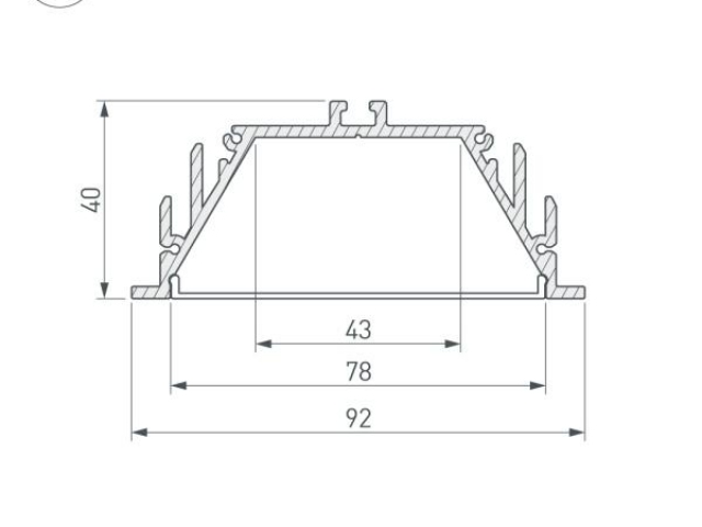 Профиль с экраном ALU-POWER-RW80F-2000 ANOD+FROST (Arlight, Алюминий) фото:4