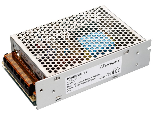 Блок питания ARS-250-12 (12V, 20,8A, 250W) (Arlight, IP20 Сетка, 2 года) фото:4