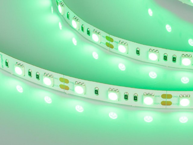 Лента RT-B60-10mm 12V Green (14.4 W/m, IP20, 5060, 5m) (Arlight, 14.4 Вт/м, IP20) фото:1