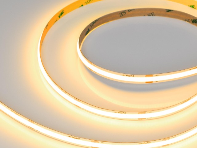 Лента COB-X480-8mm 24V Gold (8 W/m, IP20, 5m) (Arlight, -) фото:1