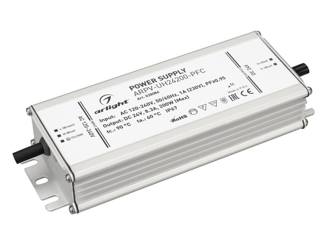 Блок питания ARPV-UH24200-PFC (24V, 8.3A, 200W) (Arlight, IP67 Металл, 7 лет) фото:2