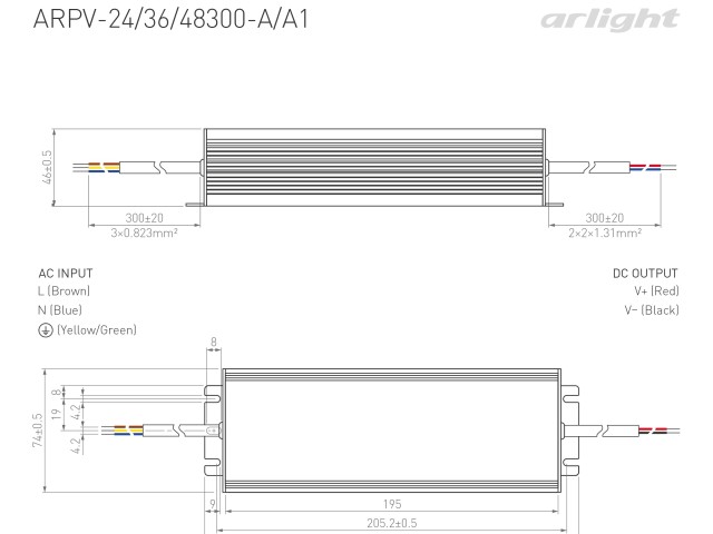 Блок питания ARPV-36300-A1 (36V, 8.3A, 300W) (Arlight, IP67 Металл, 3 года) фото:6