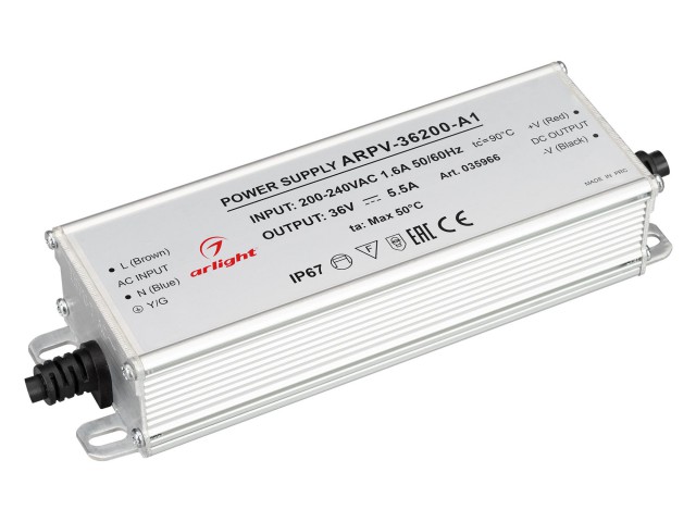 Блок питания ARPV-36200-A1 (36V, 5.55A, 200W) (Arlight, IP67 Металл, 3 года) фото:4