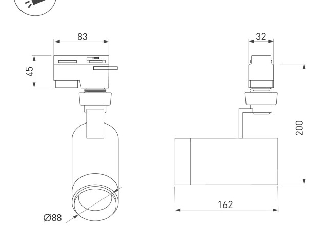 Светильник LGD-ZEUS-4TR-R88-20W Warm (BK, 20-60 deg) (Arlight, IP20 Металл, 3 года) фото:2