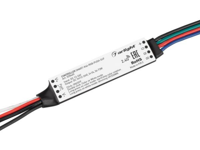Контроллер SMART-K46-RGB-PUSH-SUF (12-24V, 3x1A, 2.4G) (Arlight, Пластик) фото:2