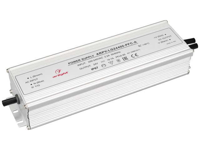 Блок питания ARPV-LG24400-PFC-A (24V, 16.7A, 400W) (Arlight, IP67 Металл, 5 лет) фото:3