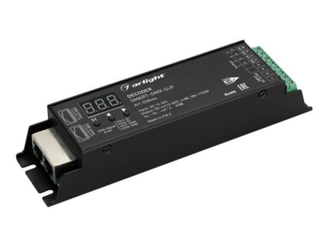 Декодер SMART-DMX-SUF (12-36V, 4x8A, RJ45) (Arlight, IP20 Металл, 5 лет) фото:5